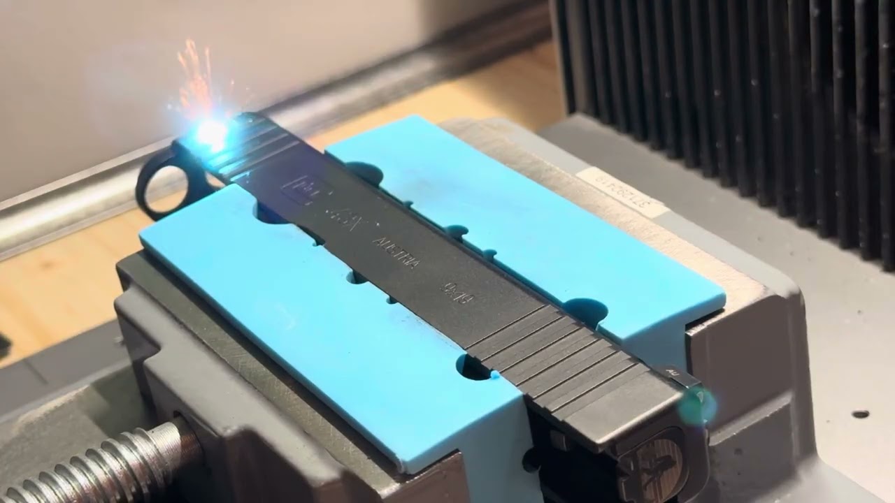 Laser engraving a Glock slide with the Xtool F1 Ultra