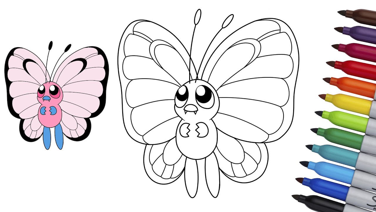 How To Draw Butterfly Pokemon BUTTERFREE