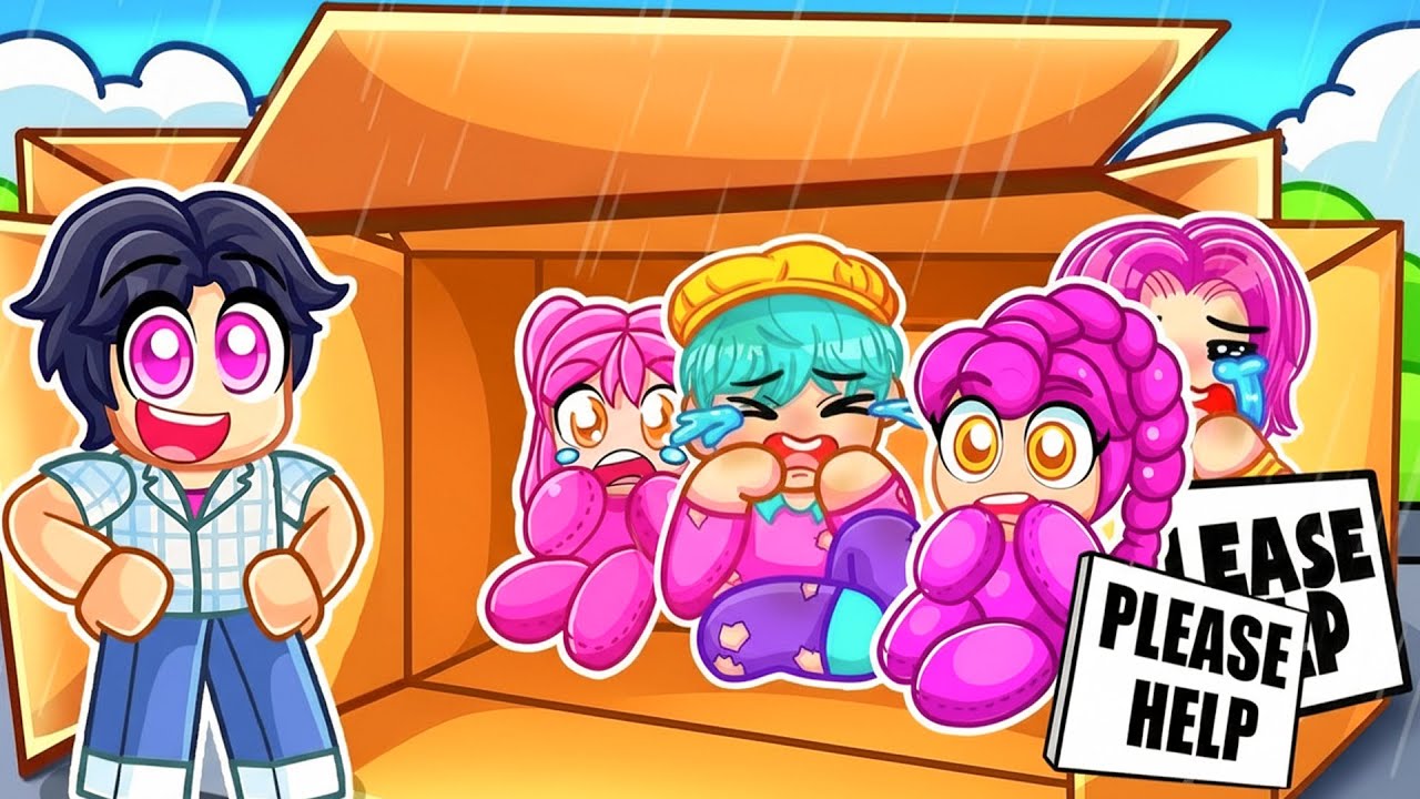 LOST QUINTUPLETS Get ADOPTED by RICH HUNTRIX in Roblox! | Kpop Demon Hunters