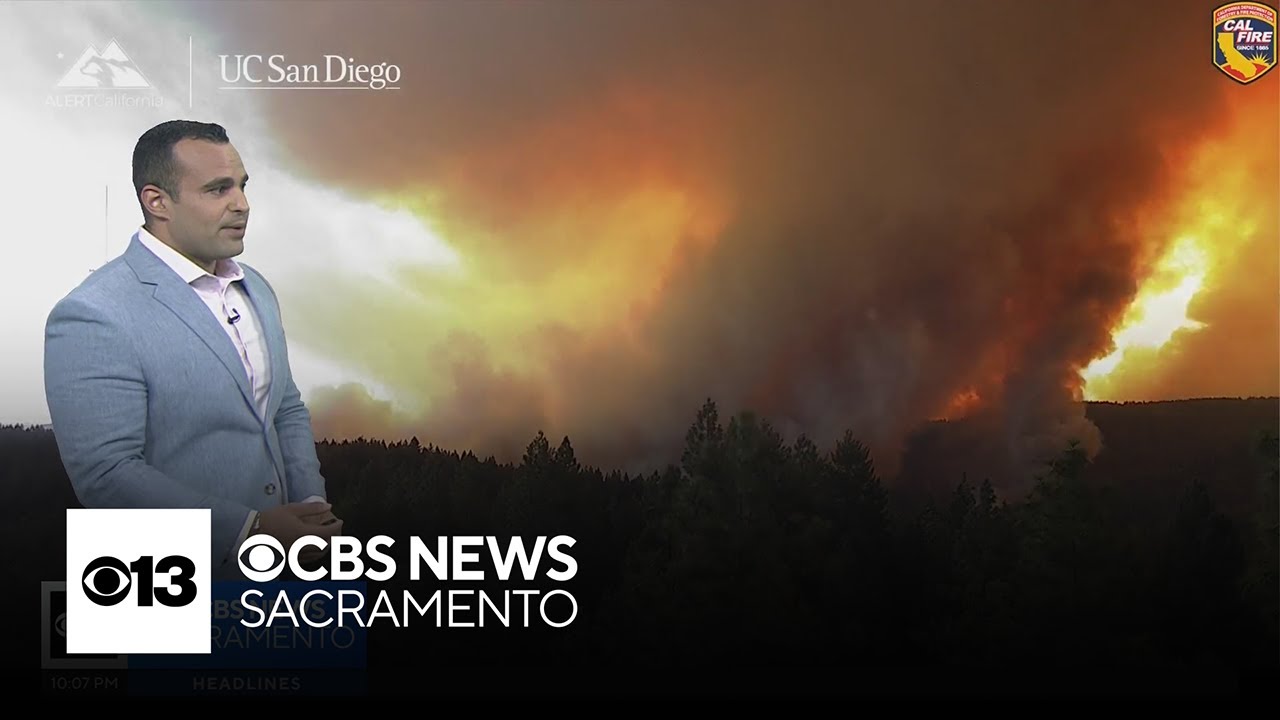 Tower camera captures firenado as Park Fire rages on near Chico