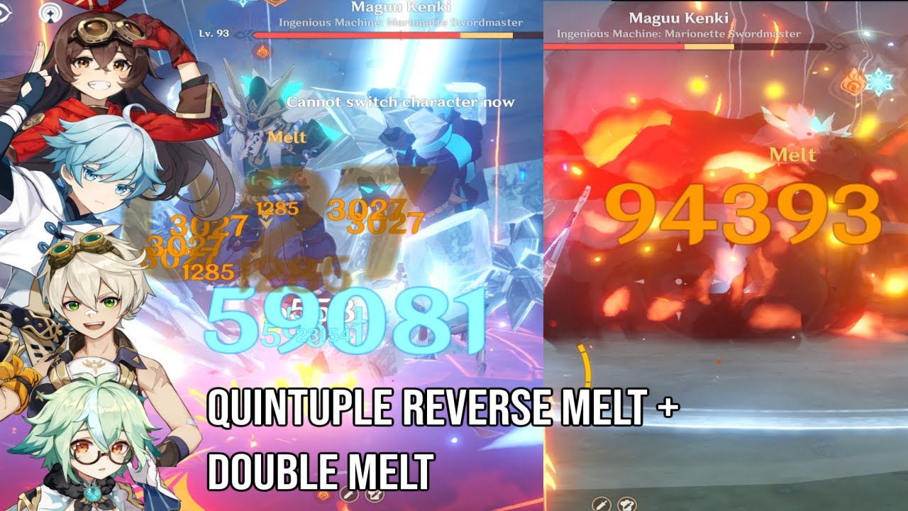 Amber/Chongyun 5x Reverse Melt + 2x Melt Nuke Rotation [Genshin Impact]