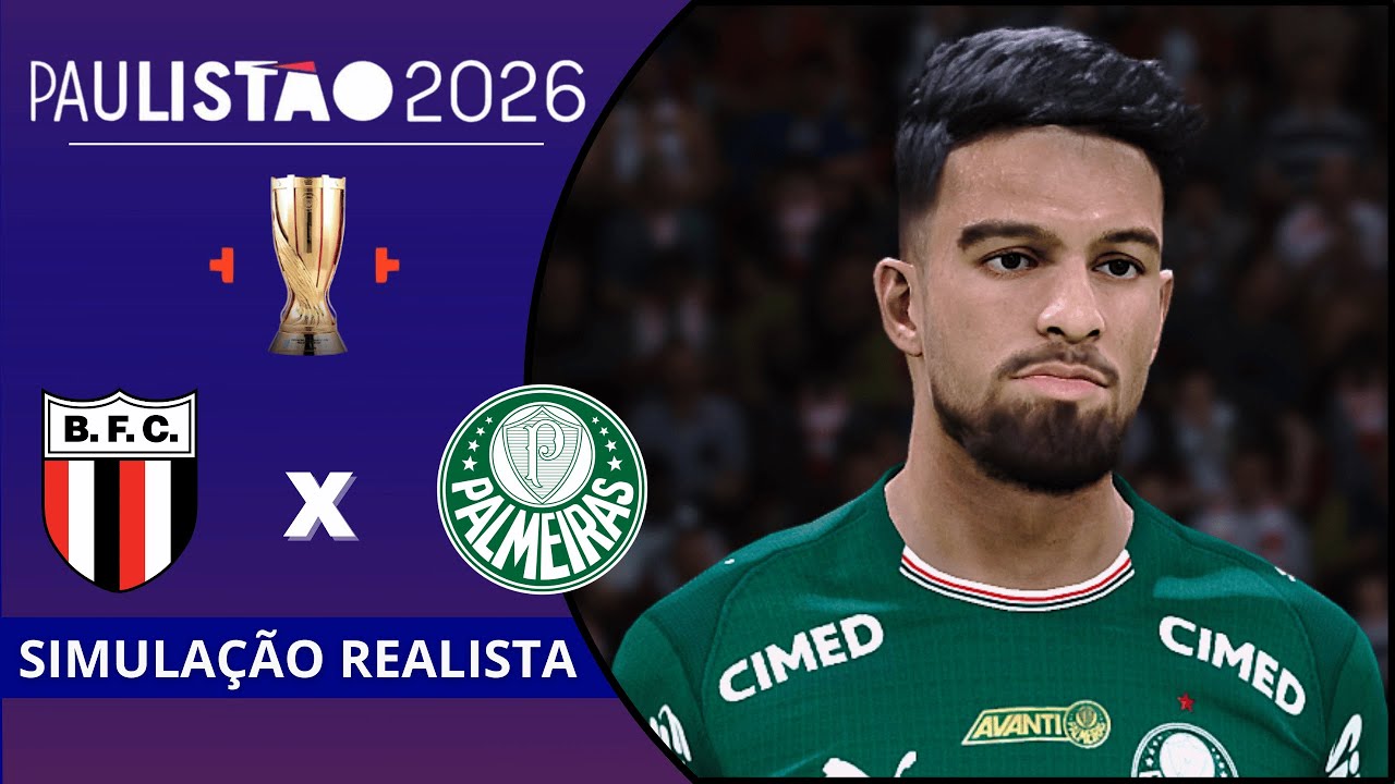 BOTAFOGO-SP X PALMEIRAS | PAULISTÃO 2026 | SIMULAÇÃO PES 2026 GOGOZPATCH.