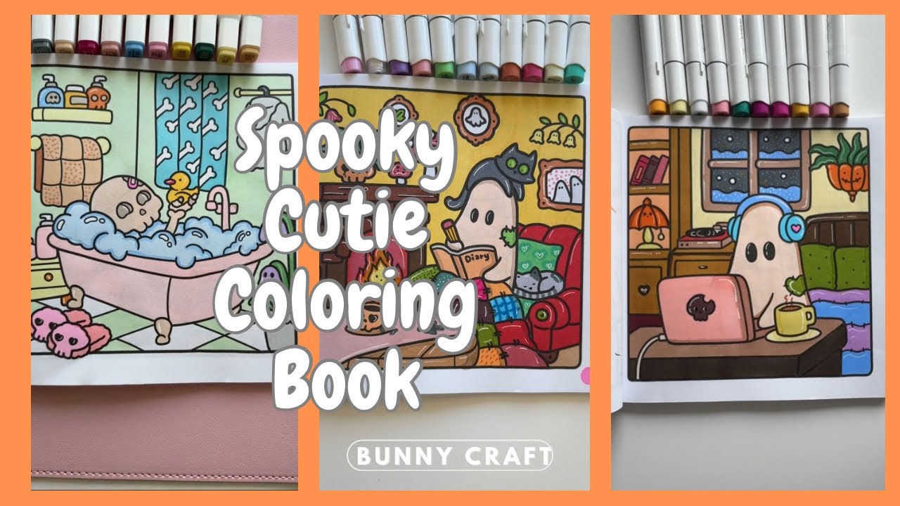10 Minutes Satisfying Coloring Spooky Cutie Coloring Book #coloringbook #coloring