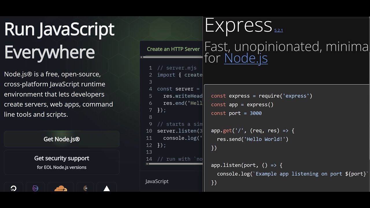 Продукты для разработки полнофункциональных API: Server Point, Dotenv, Nodejs, Express, Mongoose ...