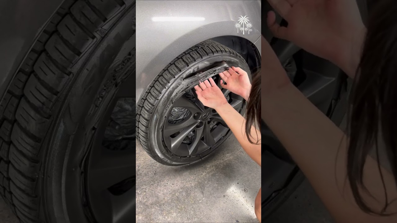 Raw transformation &mdash; Plasti Dip on this rim.Sometimes the most