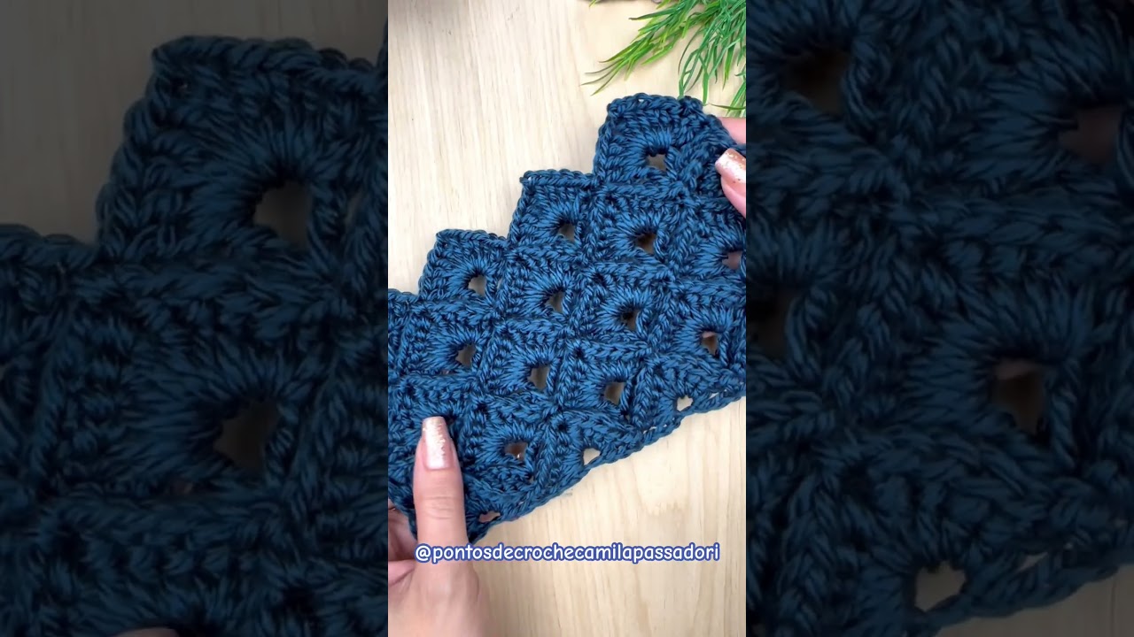 Ponto 3D de croche/  Ponto diferente de croche/ Padr&atilde;o gratuito/ Pattern free/ Stitch for beginners