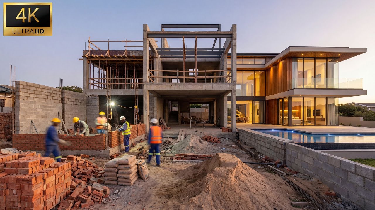 From Raw Bricks to Luxury Living: Inside the Construction of a Modern Mansion