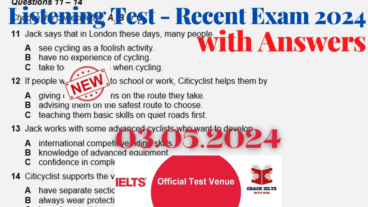 IELTS Listening Actual Test 2024 with Answers | 03.05.2024