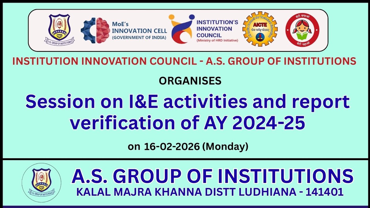 Session on I & E activities and report verification of AY 2024-25 (2026)