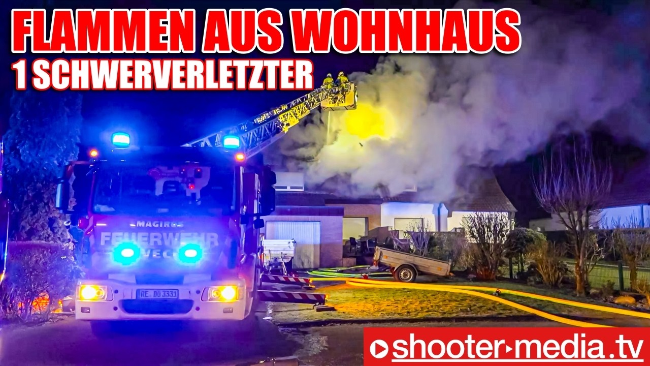 🚒 🔥  FLAMMEN AUS WOHNHAUS - 1 SCHWERVERLETZTER  🚒 🔥 |  Rettungshubschrauber im Einsatz