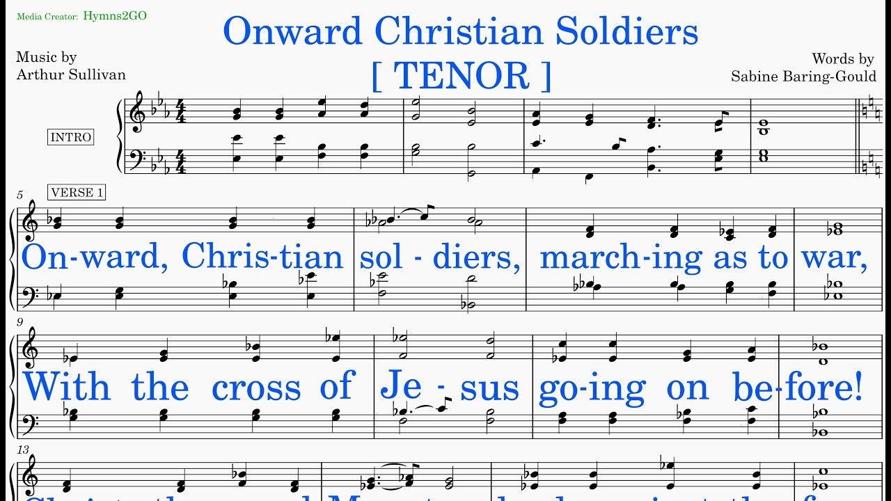 Onward Christian Soldiers  (Sullivan - Baring-Gould) [v2] Tenor