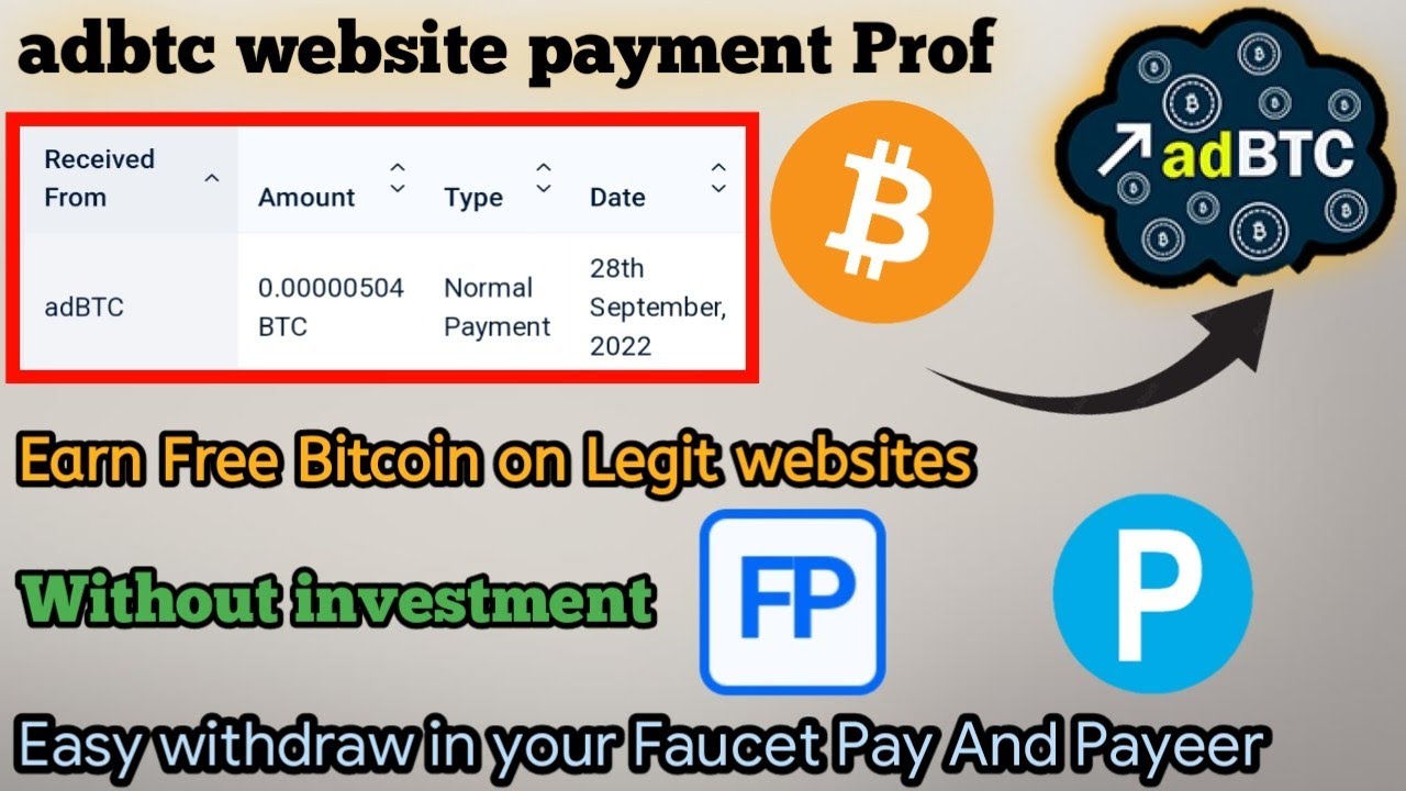 earn free bitcoin without investment 2023 | live payment Prof | adbtc review | faucet Pay Withdraw
