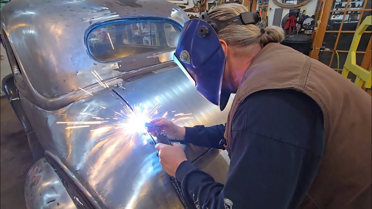 Perfecting body lines on the 1935 Ford Coupe.