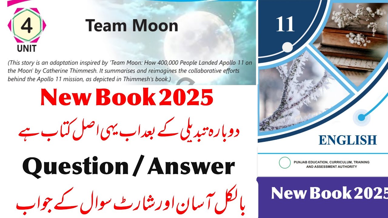 Team Moon Question Answer | Team Moon Exercise | 1st Year new Book English Chapter 4 Question Answer