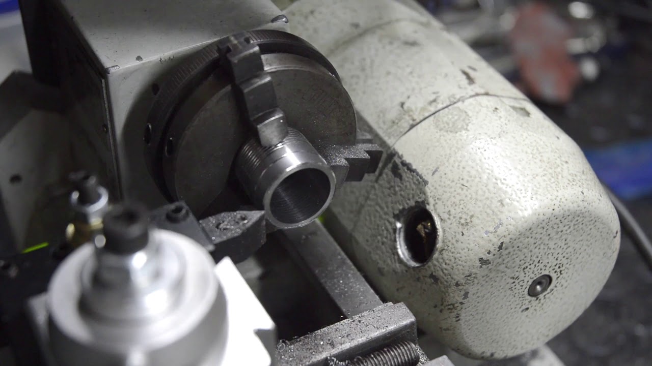 Montaggio motore originale tornio EMCO Unimat 3 e prova tornitura