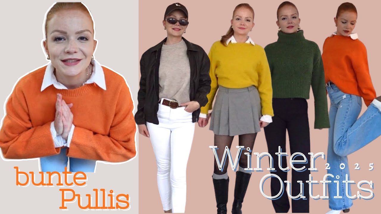 Winter Outfits 2025 | 4 bunte Pulli-Looks für kalte Tage |