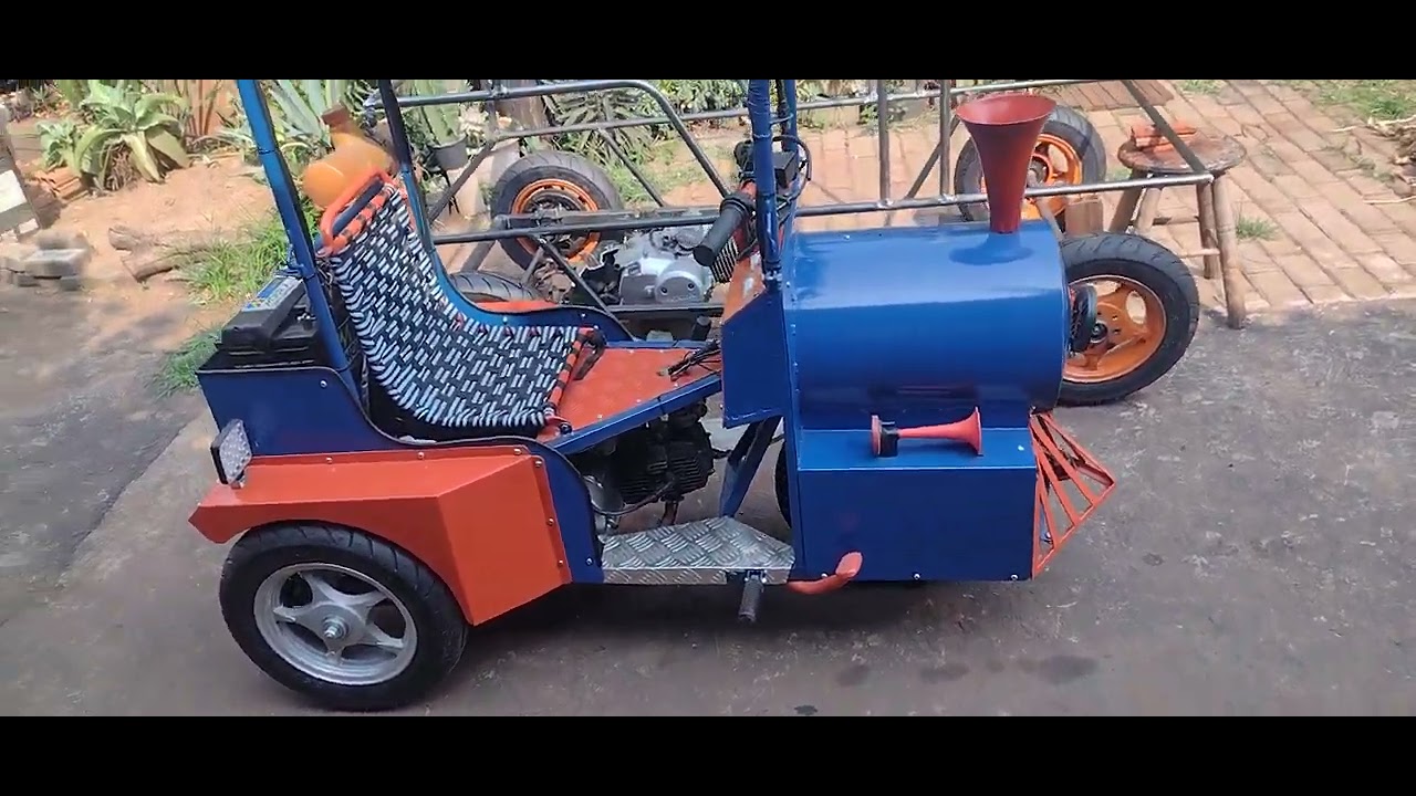 passo a passo do trenzinho de quatro rodas com câmbio de carro e motor de moto