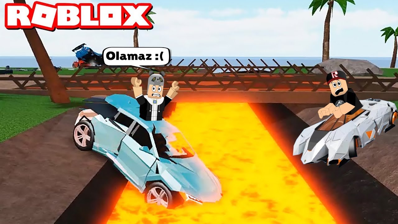 Arabayla Lavlara Düşen Kaybeder! Lav Dolu Haritaya Gittik - Panda ile Roblox Car Crushers 2