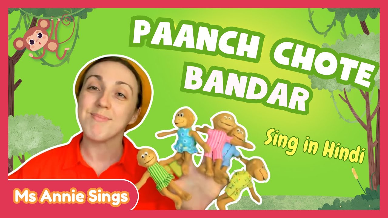 Paanch Chote Bandar | Nuresry Rhymes in Hindi | Hindi for Babies and Toddlers