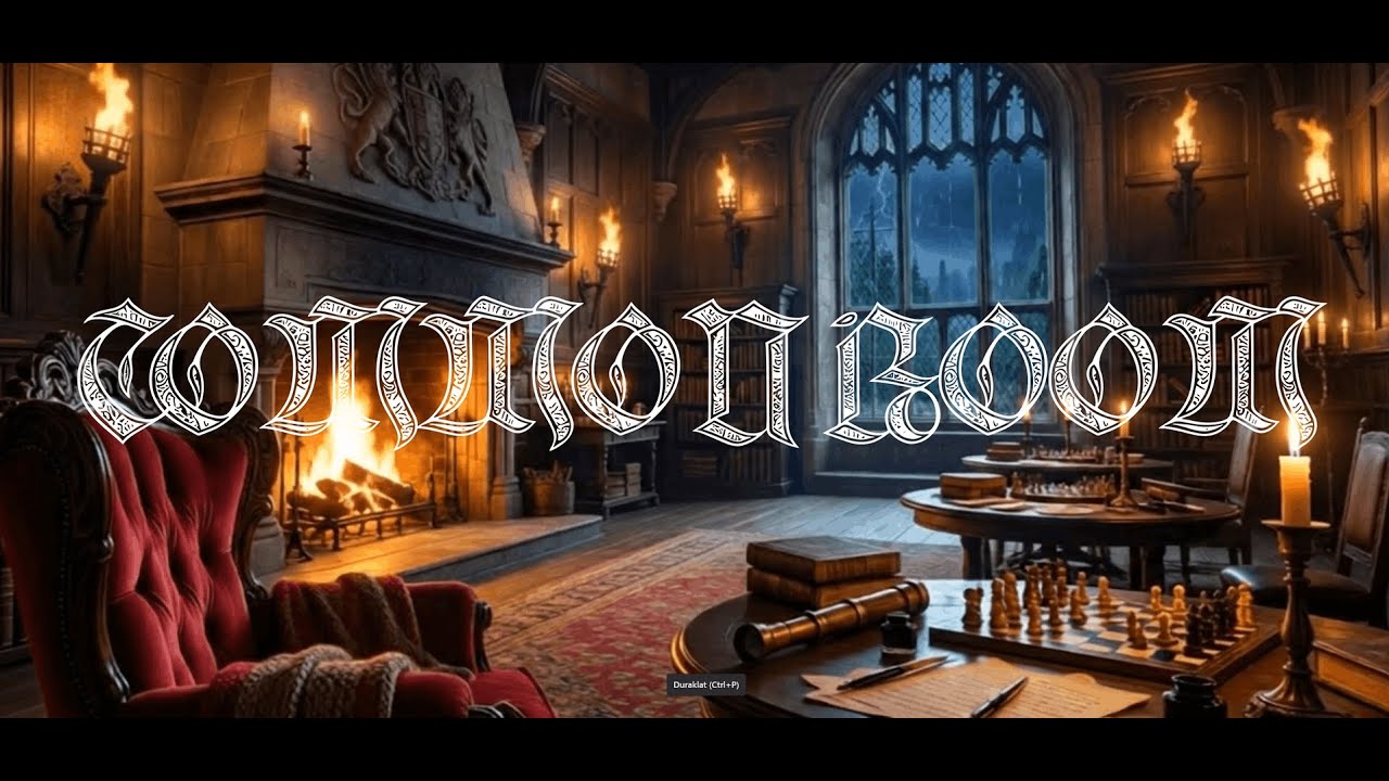 Common Room | Rain & Fireplace Ambience in a Cozy Fantasy Room