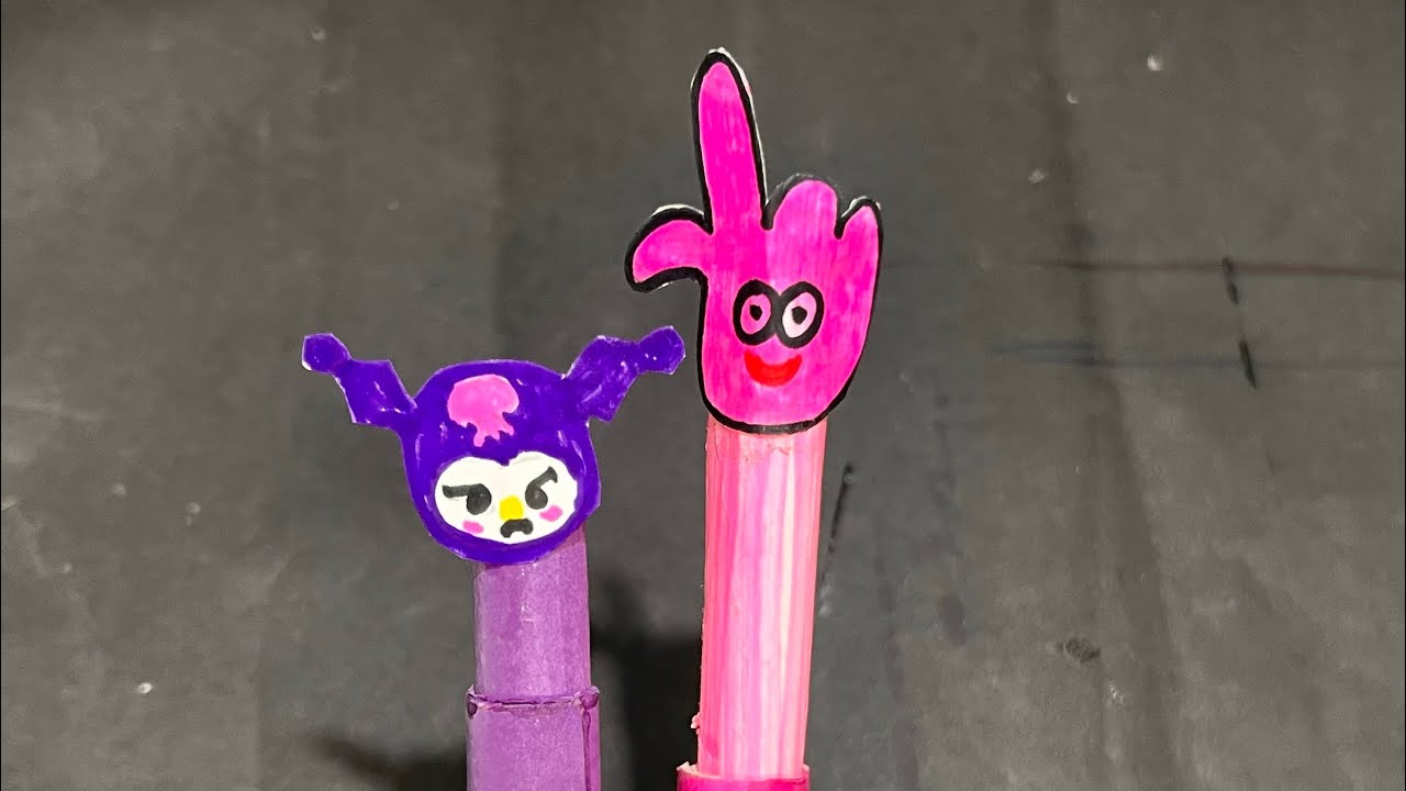 Kuromi Paper Hand Craft | Easy DIY Paper Hand for reading | @Rashifyart 