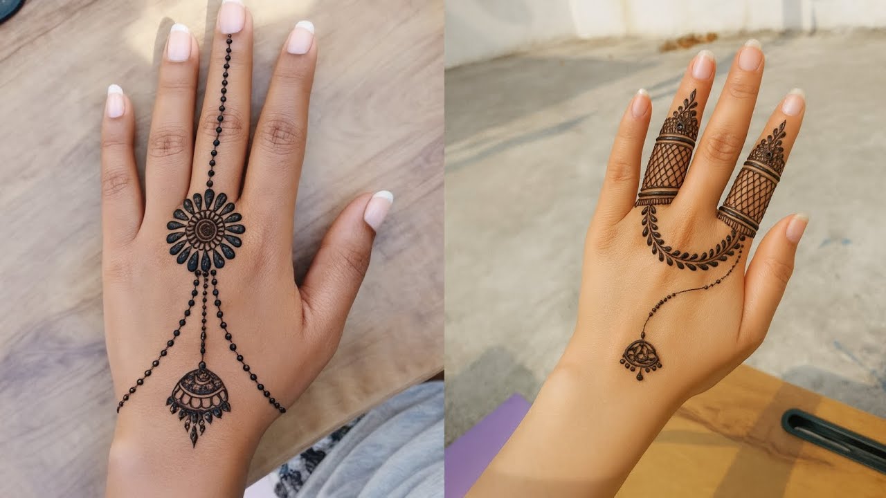 Latest mehndi designs||New aesthetic mehndi design Back hand||minimal aesthetic mehndi 🌸💫✨❤️