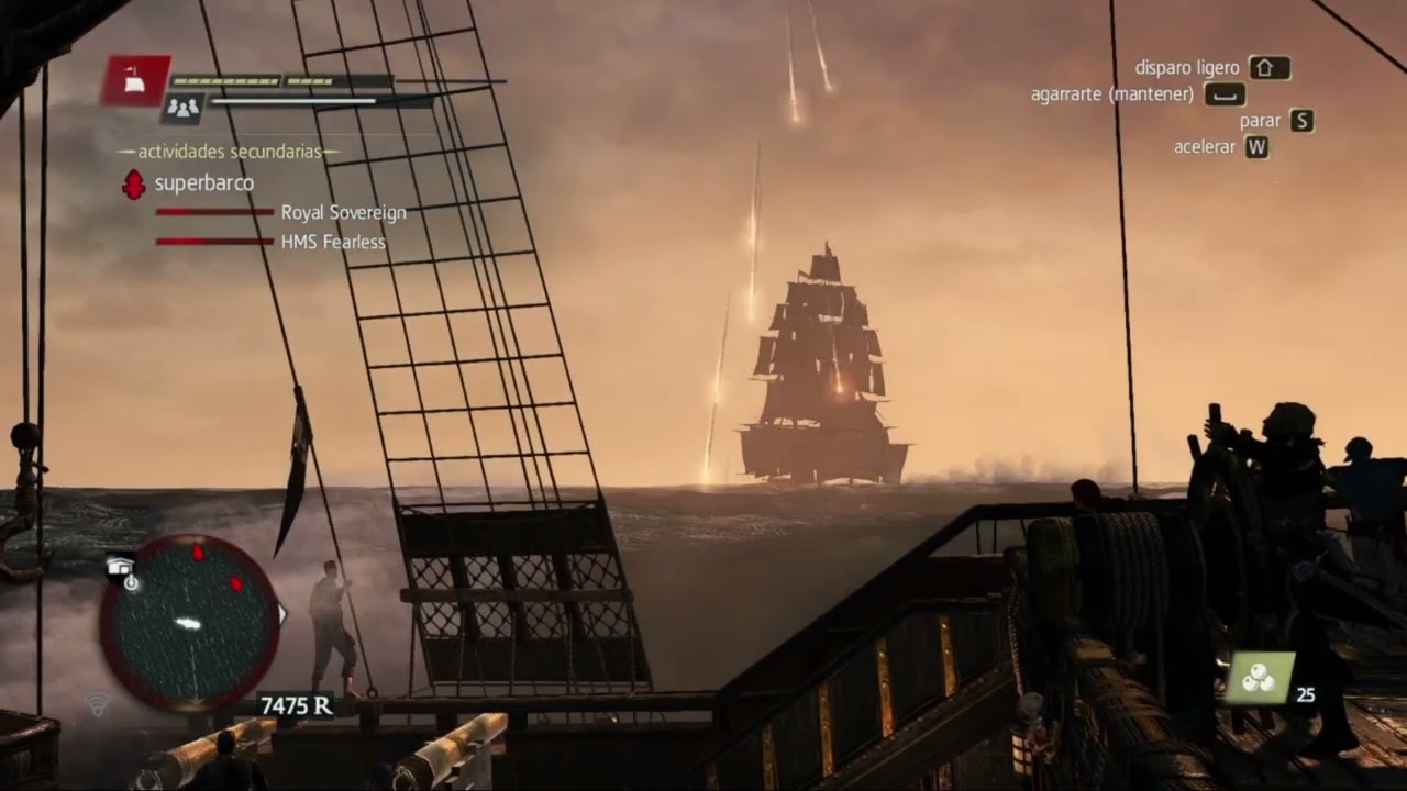 AC IV: Black Flag HMS Fearless And Royal Sovereing (Pirates of the Caribbean Background)