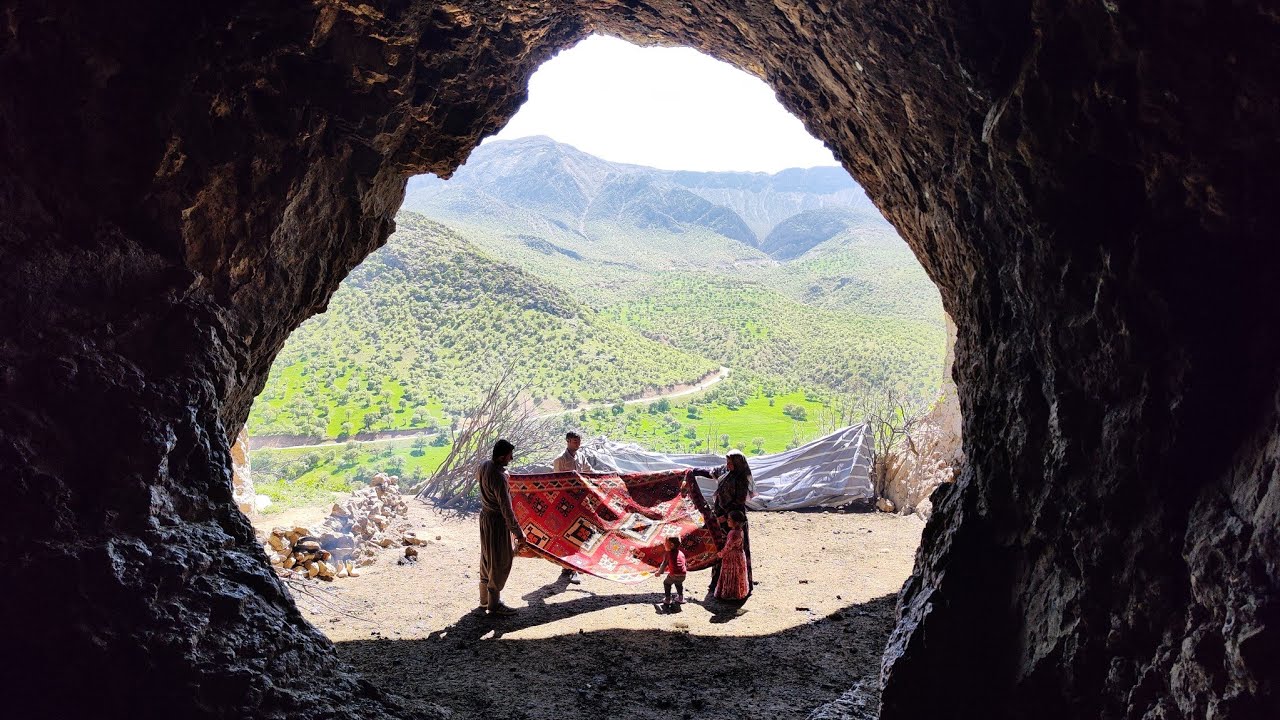 nomadic life;Living in a thousand-year-old cave in the mountains of Iran
