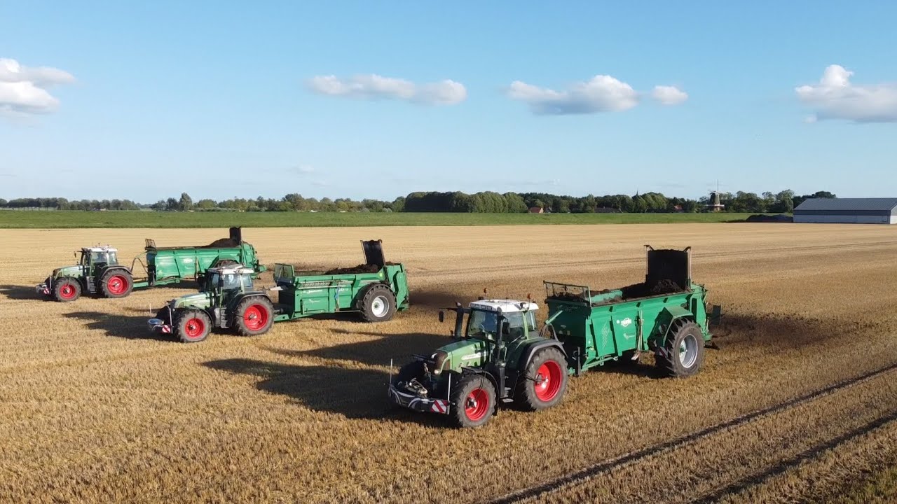 Loonbedrijf Oudman - compost strooien - 3x Fendt - 2x Tebbe - Samson - Atlas - 2024