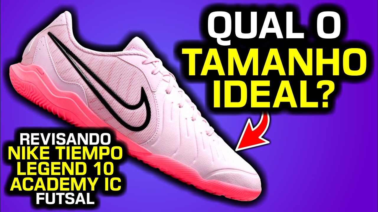 Qual TAMANHO comprar? 🤔 - Análise chuteira futsal Nike Tiempo Legend 10 Academy IC