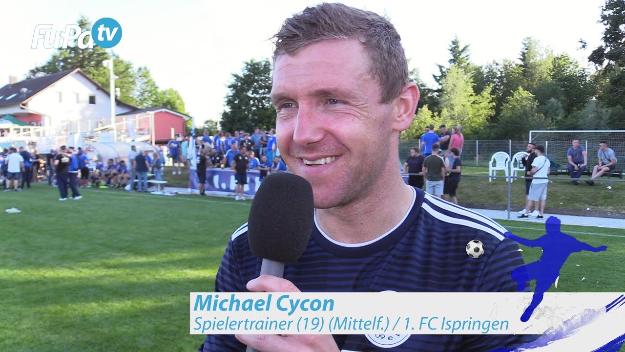 Michael Cycon - 1. FC Ispringen - nach d. Spiel vs. FC Alemannia Eggenstein, FuPa.tv-Int, 16.6.2019