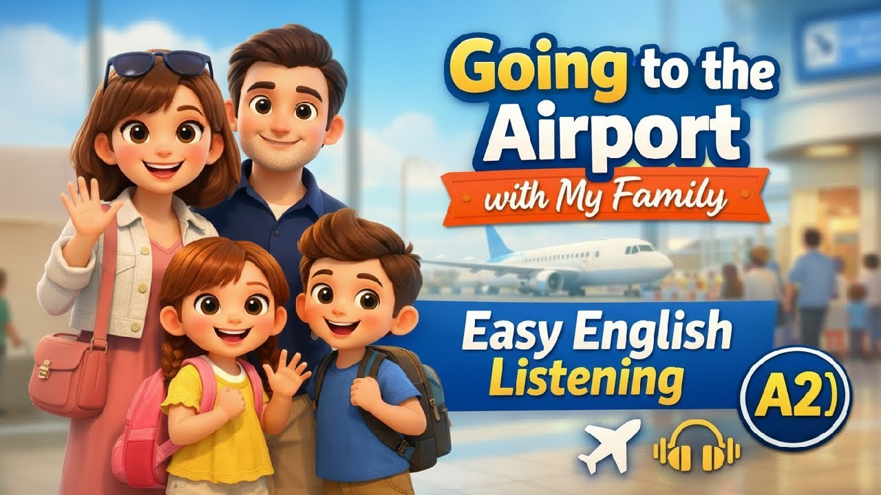 Going to the Airport with My Family | Easy English Listening (A2)