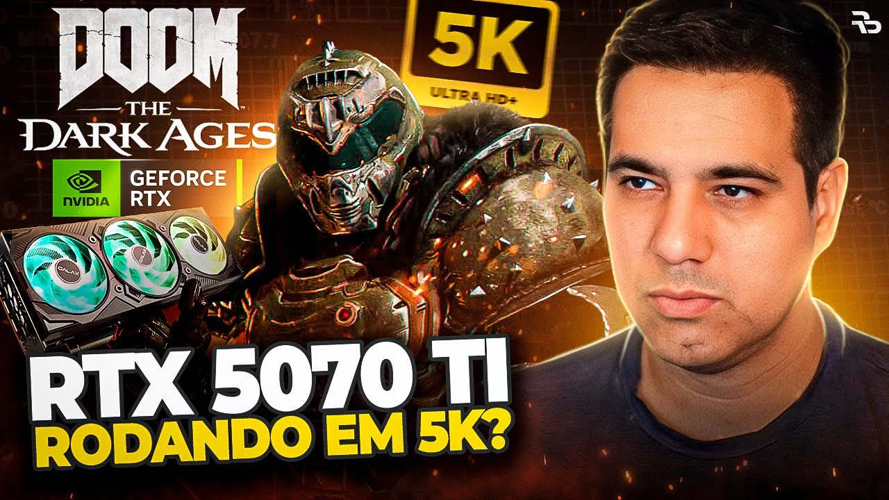 RTX 5070 TI em 5K no DOOM Dark Ages | O Frame gen 4x est&aacute; sensacional!