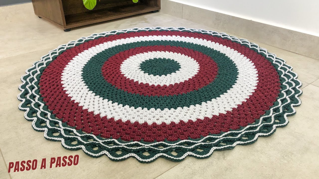 TAPETE REDONDO DE 1 METRO - TAPETE DE CROCHÊ ALESSANDRA - LINDO E FÁCIL - Por Vana Crochet
