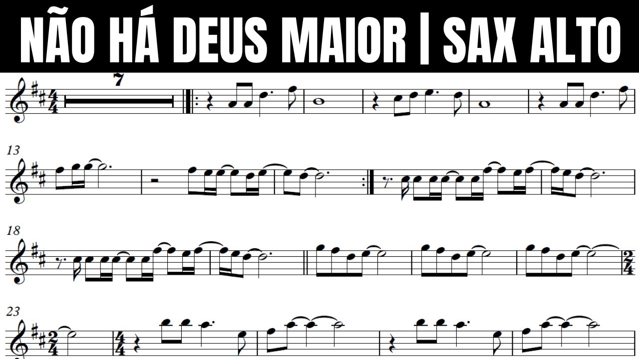 NÃO HÁ DEUS MAIOR | partitura para SAX ALTO | COMUNIDADE DE NILÓPOLIS