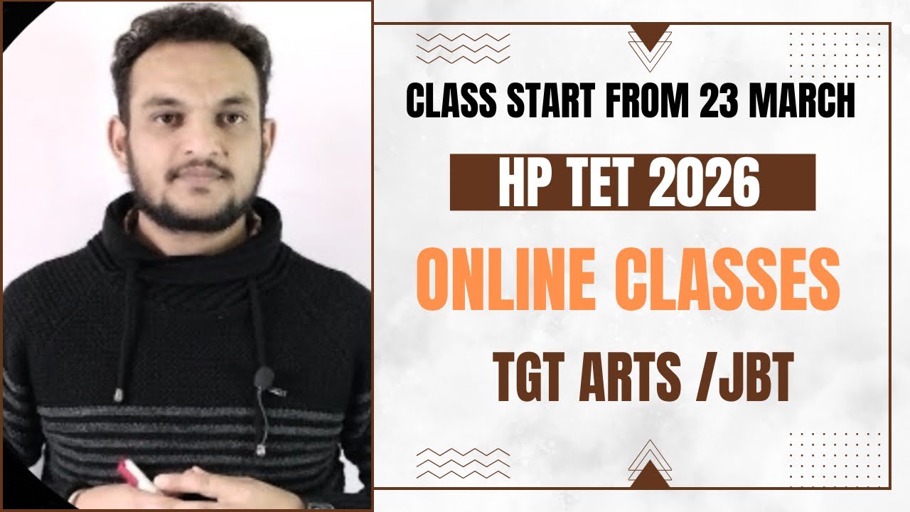 HP TET TGT Arts Preparation June 2026 Online Classes Admission Start | HP TET TGT June 2026 Classes