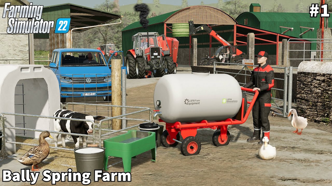 Awesome Irish Map, Feeding Calves, Baling & Wrapping Grass Bales│Bally Spring│FS 22│Timelapse#1