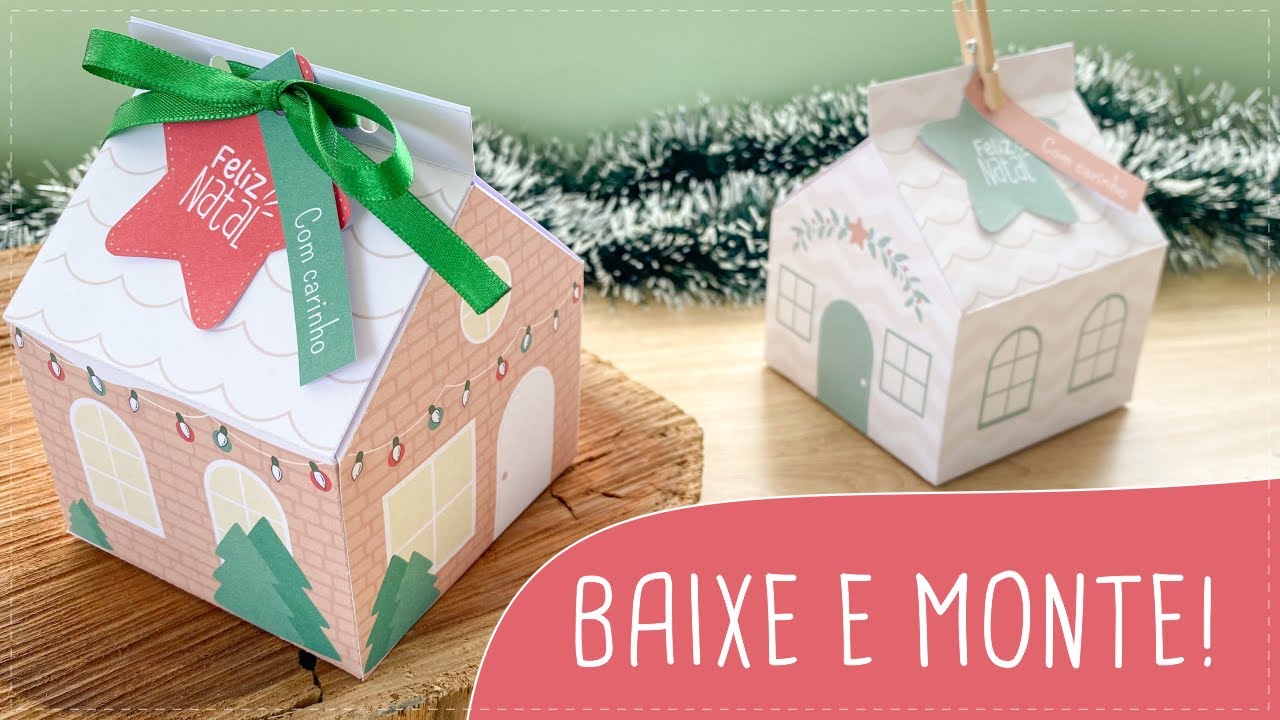 CAIXA DE CASINHA - NATAL | COMO FAZER? | LEMBRANCINHA PARA DOCE BAIXE E MONTE