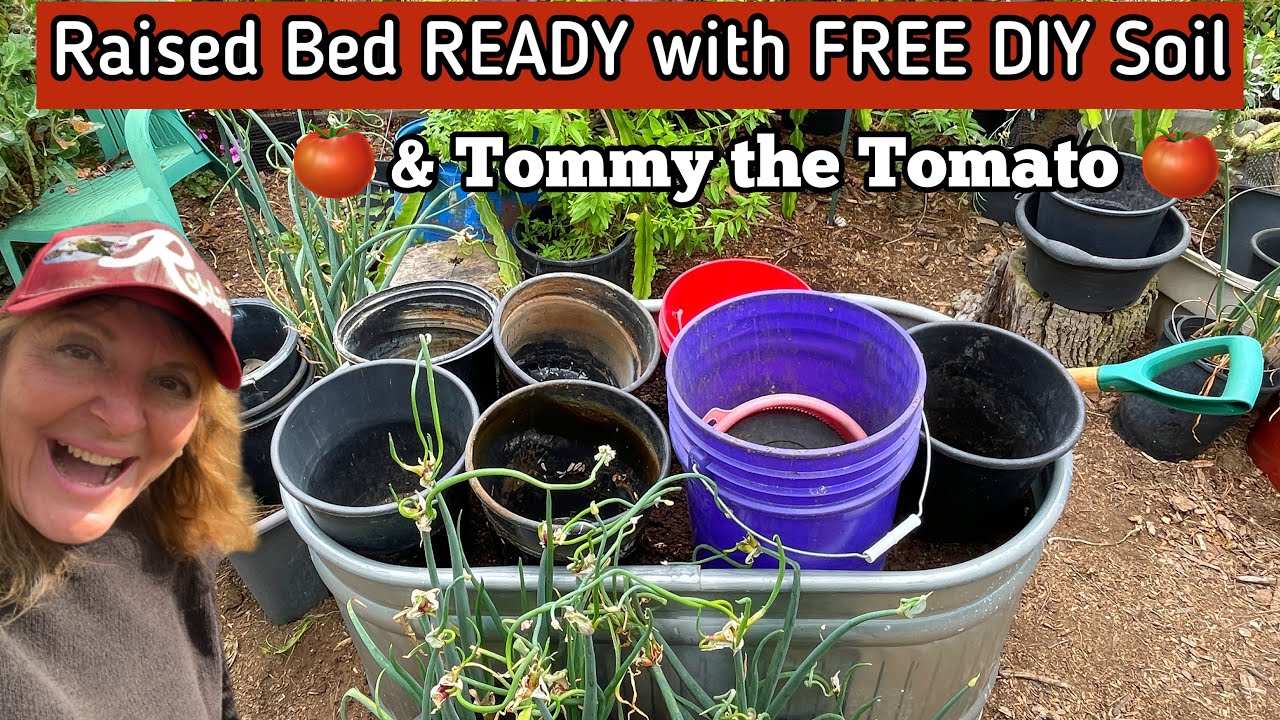 How to FILL a LARGE Raised Garden Bed *EASY & FREE Compost in Place NO TURN Container Gardening Tips