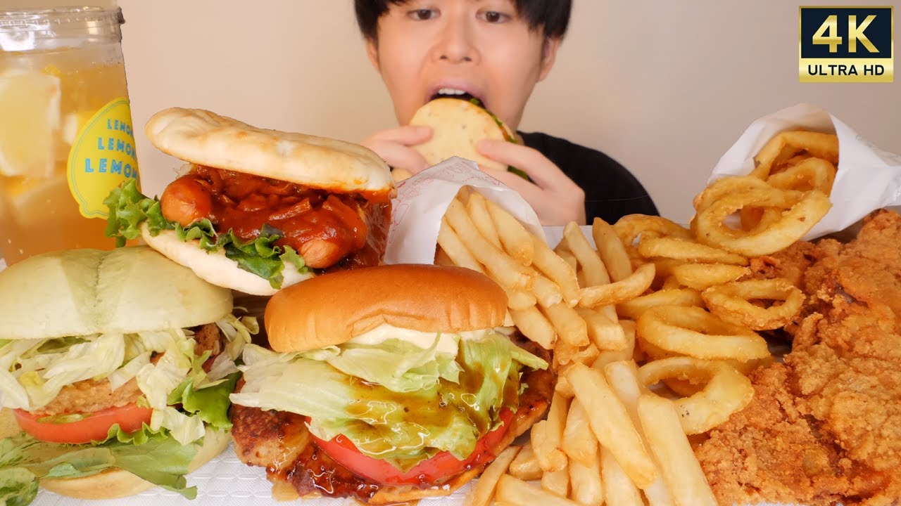 ASMR モスバーガー新商品 MOS BURGER EATING SOUNDS | 咀嚼音 | MUKBANG | 먹방