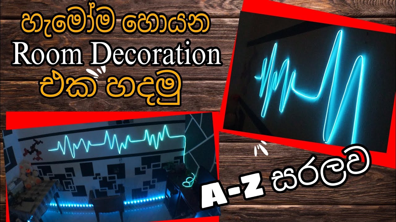 Neon Light Room Decoration A-Z Sinhala Tech | කාමරේ ලස්සන කරගමු | Room Disgn | Led Light Strep Night