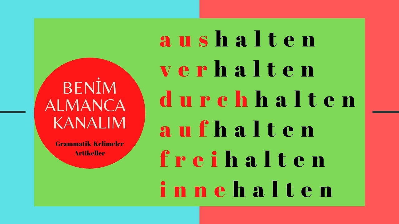Das Verb halten #Halten Fiili+Präfixe 2  #Almanca​