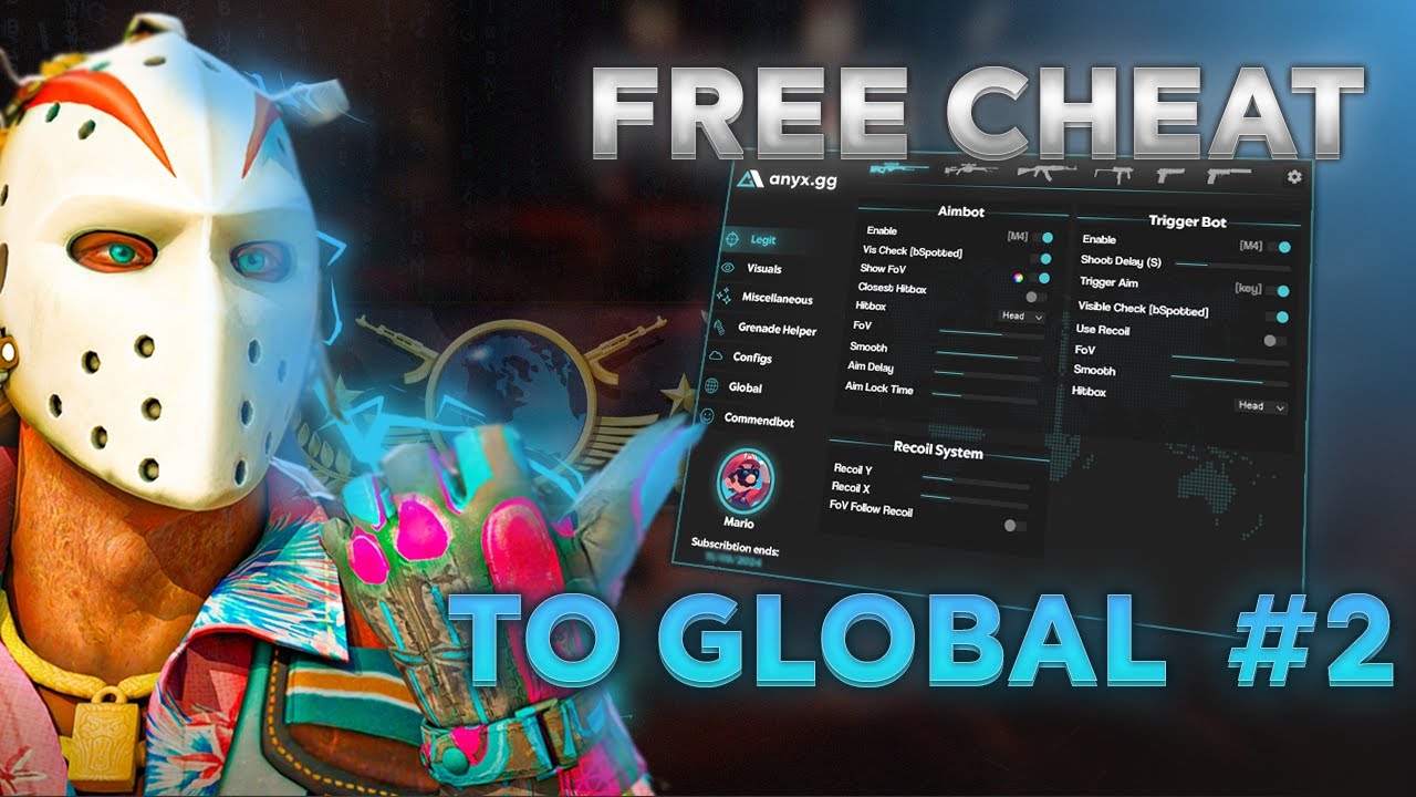 USING A FREE CHEAT TO REACH GLOBAL | ANYX.GG PART 2