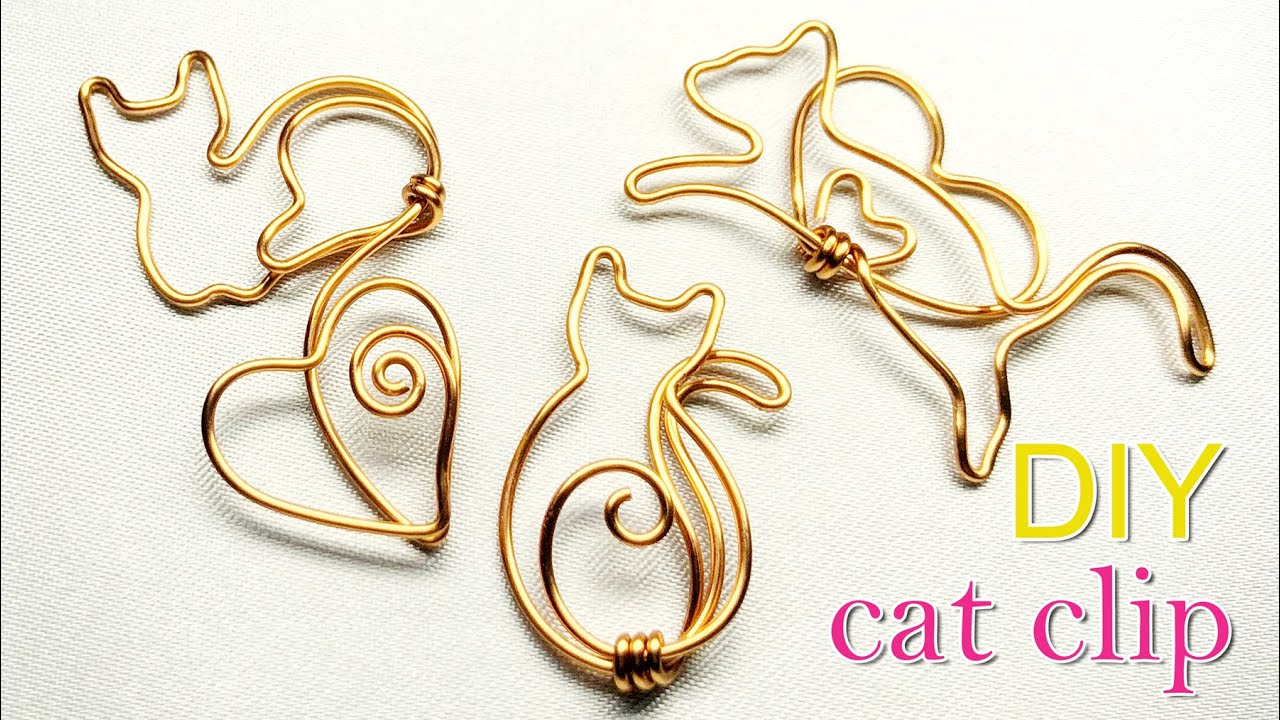 かわいい猫のワイヤークリップの作り方|ワイヤーアクセサリー|Wire Cat|Wire Paper Clip|Wire Craft|How To Make|Easy Tutorial