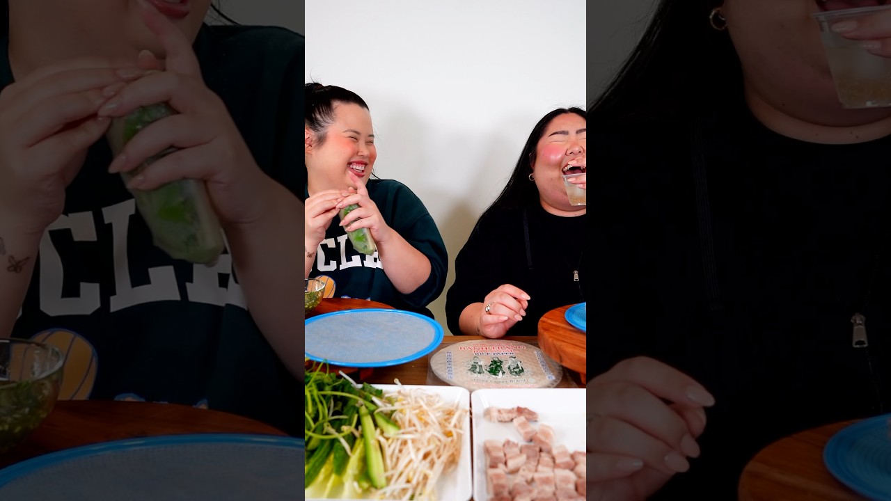 Giant Shrimp Spring Rolls + Pork Belly Mukbang Cooking + Eating Show! (Sharing All Our Secrets)