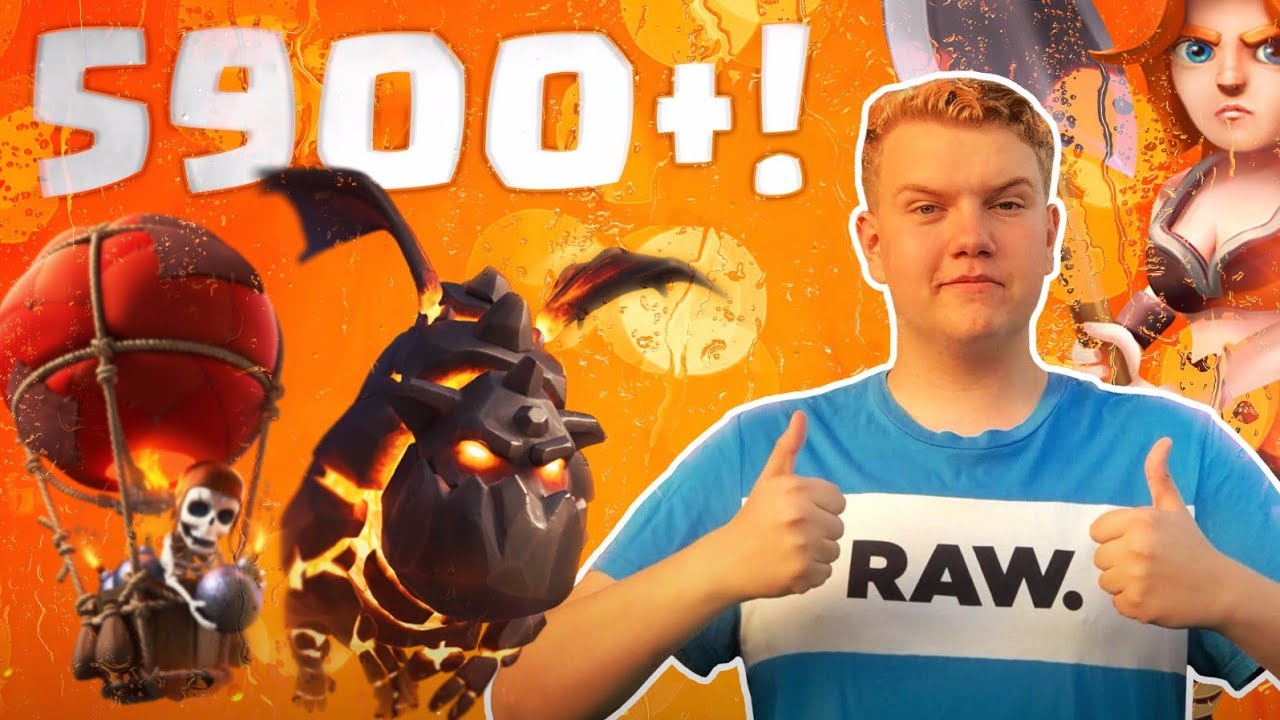 5,900+! Lavahound Balloon Deck LIVE Ladder Gameplay - Clash Royale