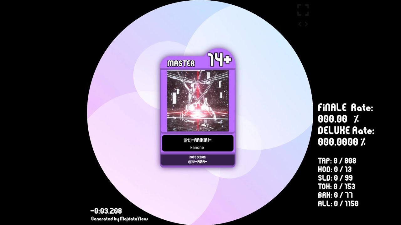 [Pandora DX Charting Collab] 雷切-RAIKIRI- [ maimai 創作譜面 MASTER 14+ DX FESTIVAL ]