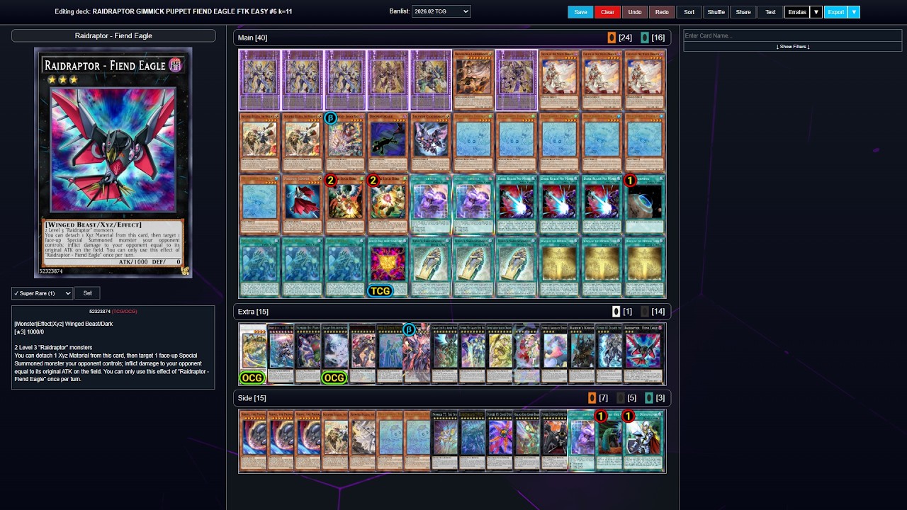 NEW Raidraptor Gimmick Puppet FTK + Onomat Engine?! (Yu-Gi-Oh Deck Profile)