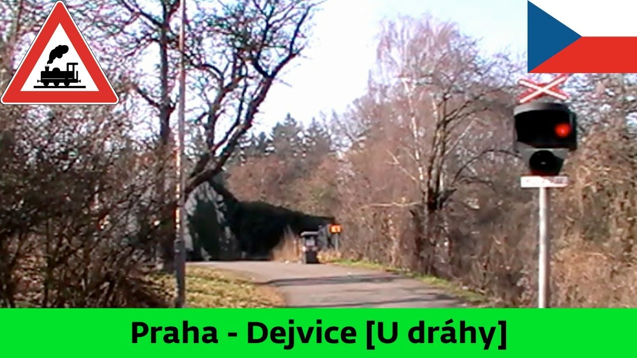 Železniční přejezd Praha-Dejvice [U dráhy] - 16.3.2012 [480p]