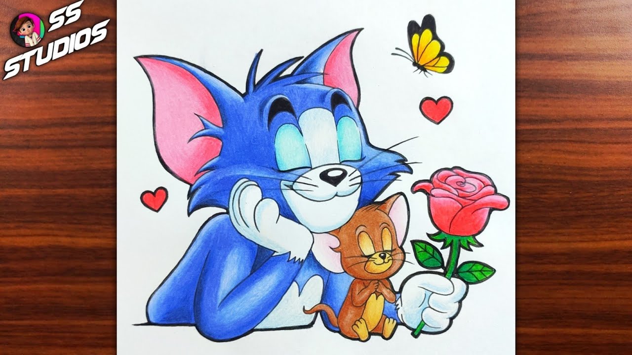 Tom and Jerry step by step Drawing with color pencil